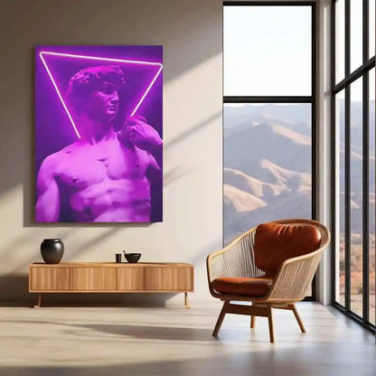 David Triangle Neon LED Metal Frame â Bold Geometric Art - TURTLEWINGS