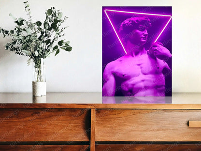 David Triangle Neon LED Metal Frame â Bold Geometric Art - TURTLEWINGS