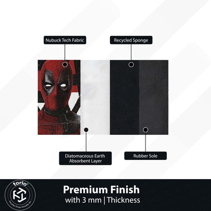 Deadpool Comic Art Area Flat Rug | Marvel Inspired Superhero Floor Mat | Minimalist Graphic Gaming Flat Rug for Bedroom, Gaming Room & Fan Decor