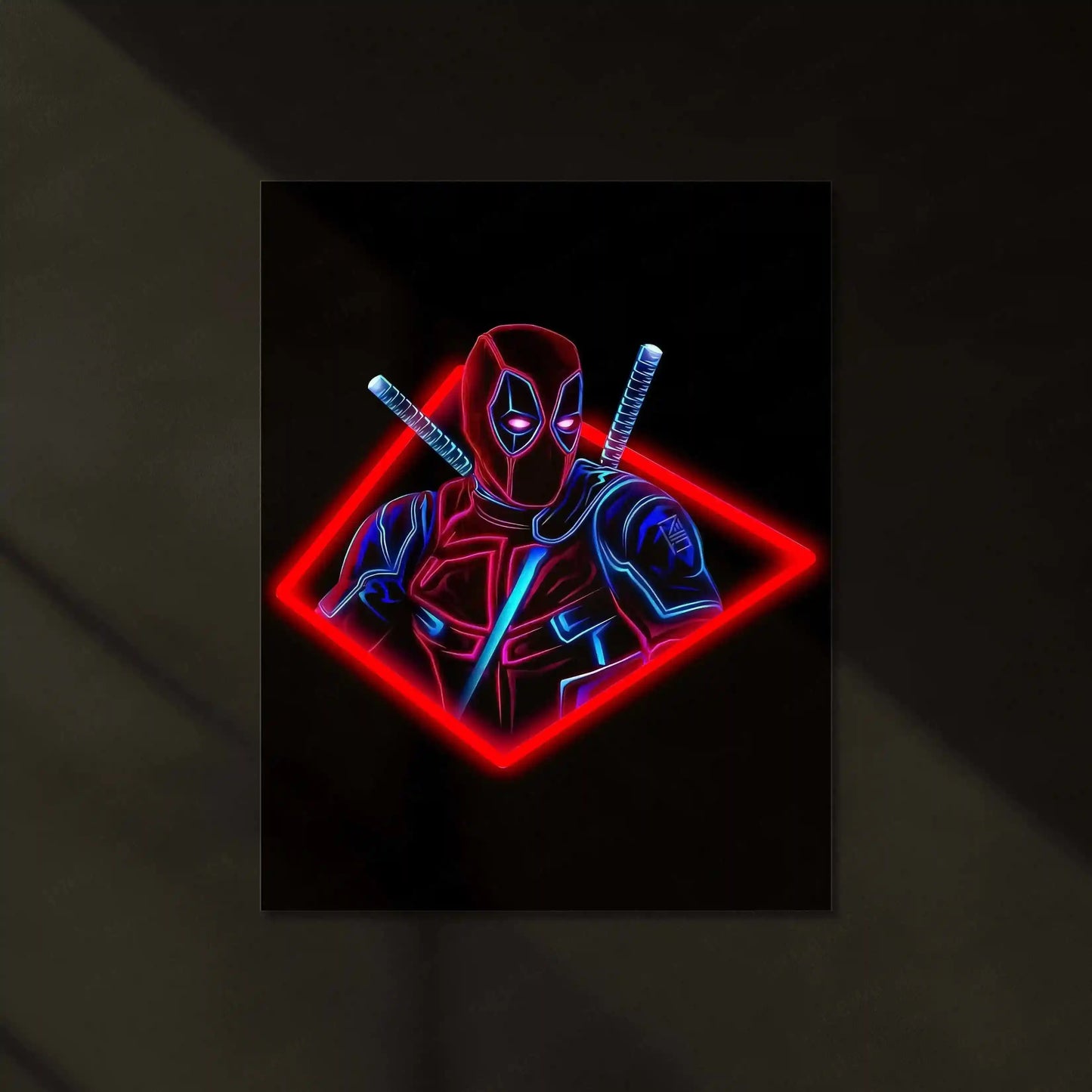 Deadpool Self-Adhesive Neon LED Metal Poster â The Merc with a Mouth Wall Art - TURTLEWINGS