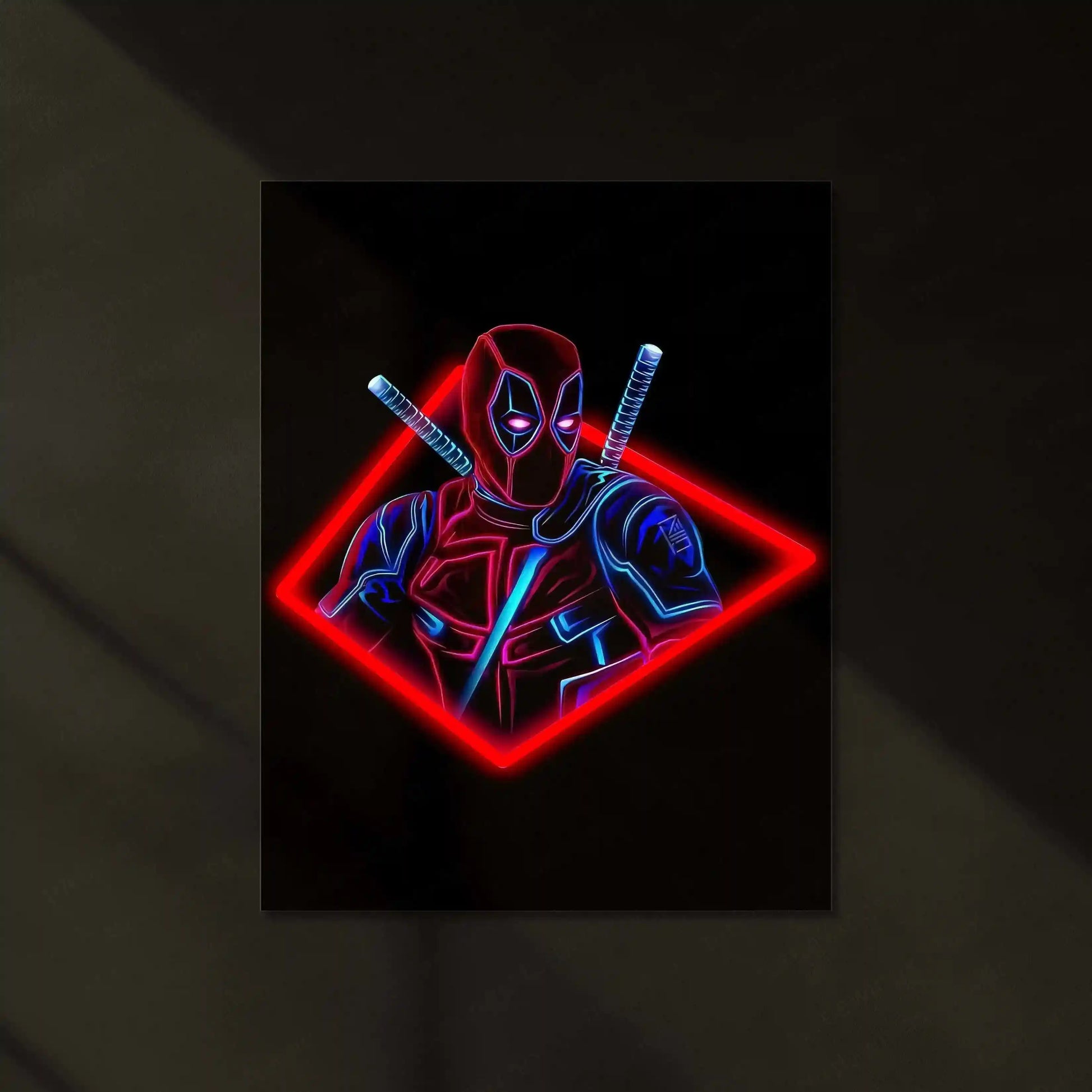 Deadpool Self-Adhesive Neon LED Metal Poster â The Merc with a Mouth Wall Art - TURTLEWINGS