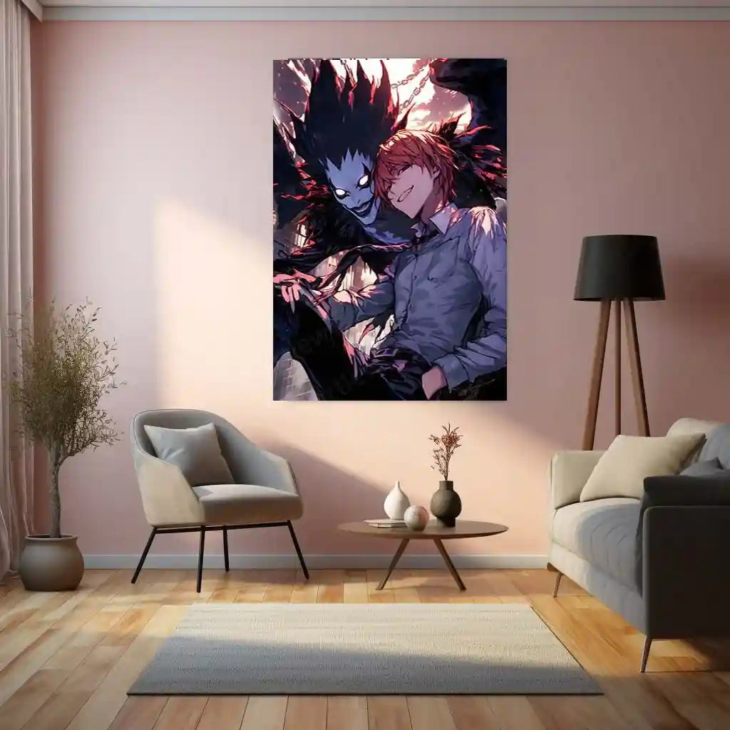 Anime Metal Poster | Death Note – Ryuk the Shinigami Metal Poster | Dark Anime Wall Frame 04 - TURTLEWINGS