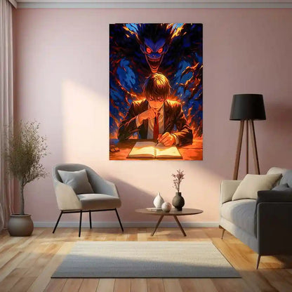 Anime Metal Poster | Death Note – Ryuk the Shinigami Metal Poster | Dark Anime Wall Frame 05 - TURTLEWINGS