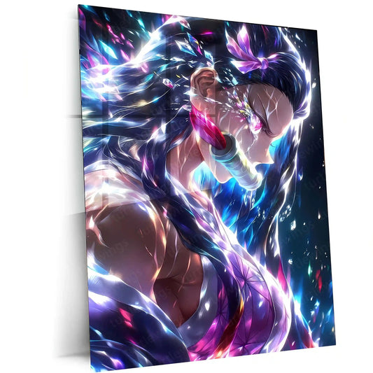 Anime Metal Poster | Demon Slayer | Breathing Power Anime Metal Frame | Dark Intensity & Warrior Spirit Wall Art - TURTLEWINGS