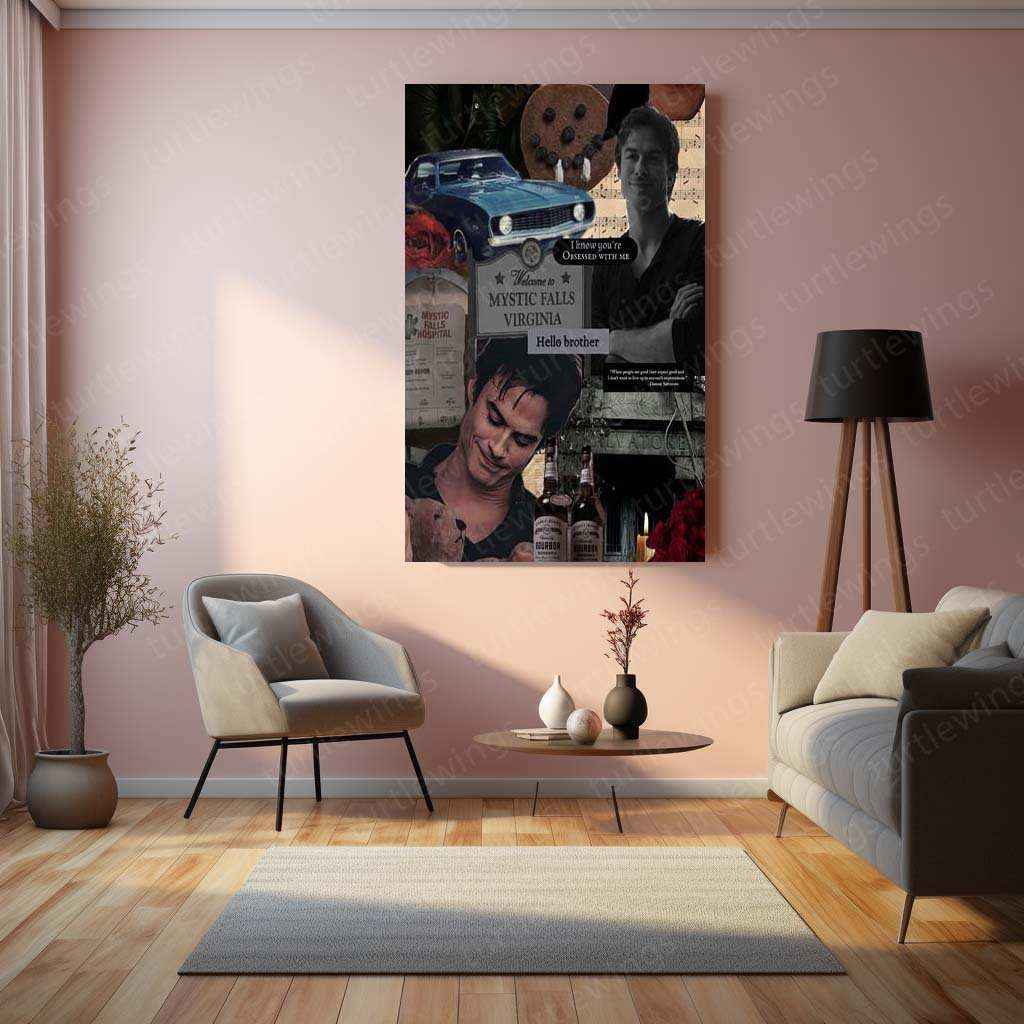 Damon Salvatore Metal Poster – The Vampire Diaries Wall Art - TURTLEWINGS