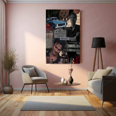 Damon Salvatore Metal Poster – The Vampire Diaries Wall Art - TURTLEWINGS