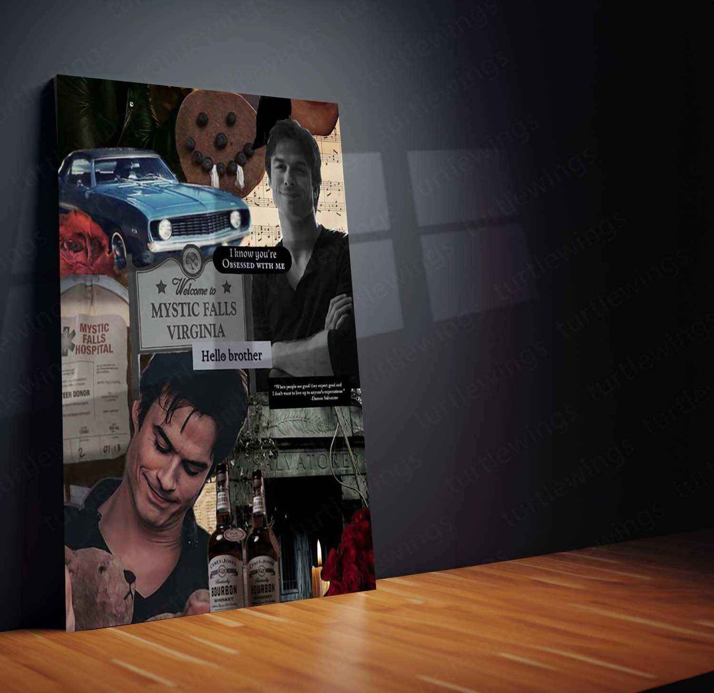 Damon Salvatore Metal Poster – The Vampire Diaries Wall Art - TURTLEWINGS