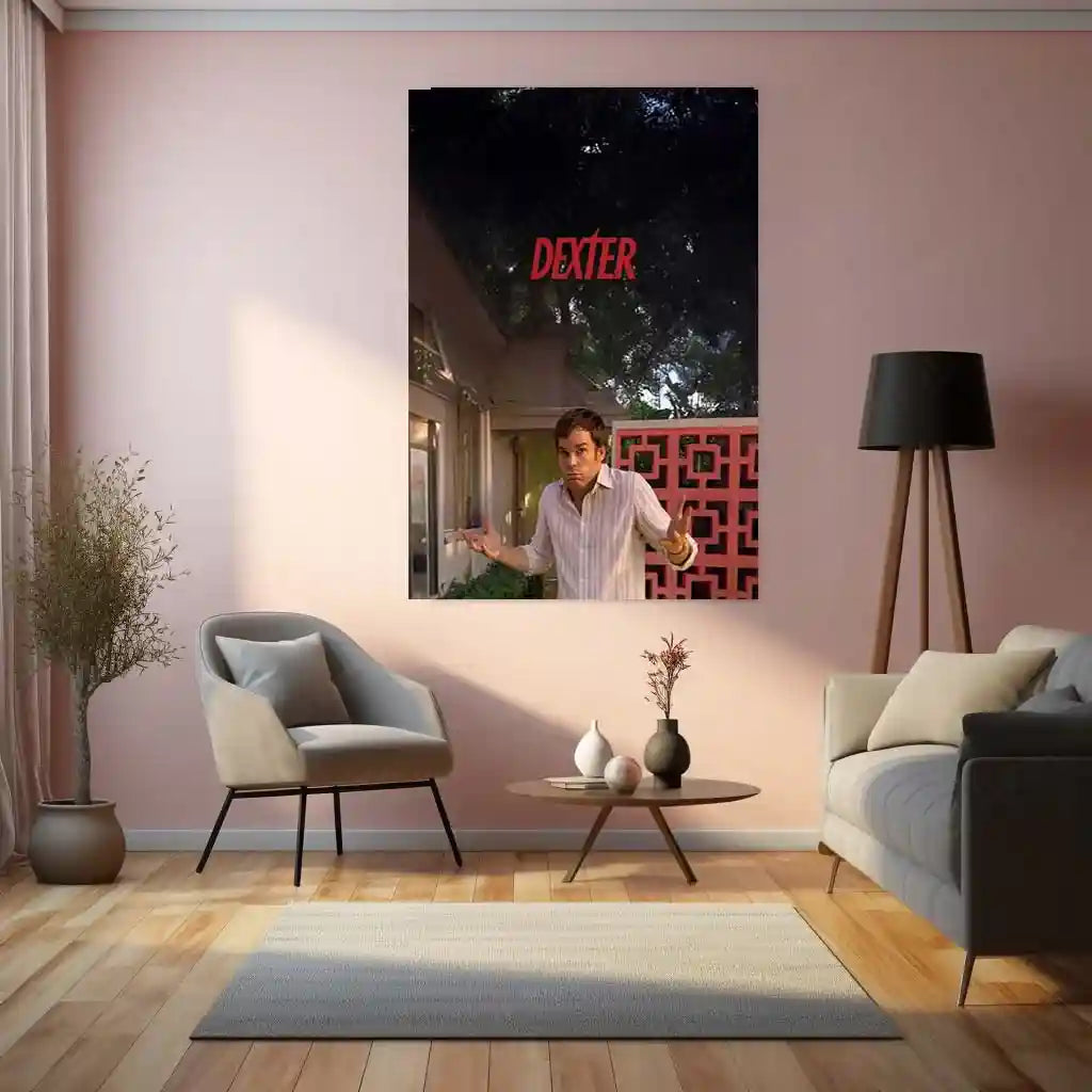 Movies & Series Metal Poster | Dexter Morgan Metal Poster | Dexter TV Series Wall Art | Dark Crime Thriller Frame | Minimal Cinematic Poster Decor - TURTLEWINGS
