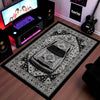 Dodge Challenger SRT Hellcat Persian Wrap Area Flat Rug | Luxury Muscle Car Floor Mat | Monochrome Automotive Carpet for Bedroom, Gaming Room, Garage & Car Enthusiast Decor