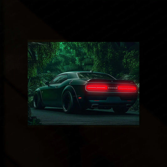 Dodge Challenger SRT Neon LED Metal Frame â Bold Automotive Wall Art 1 - TURTLEWINGS