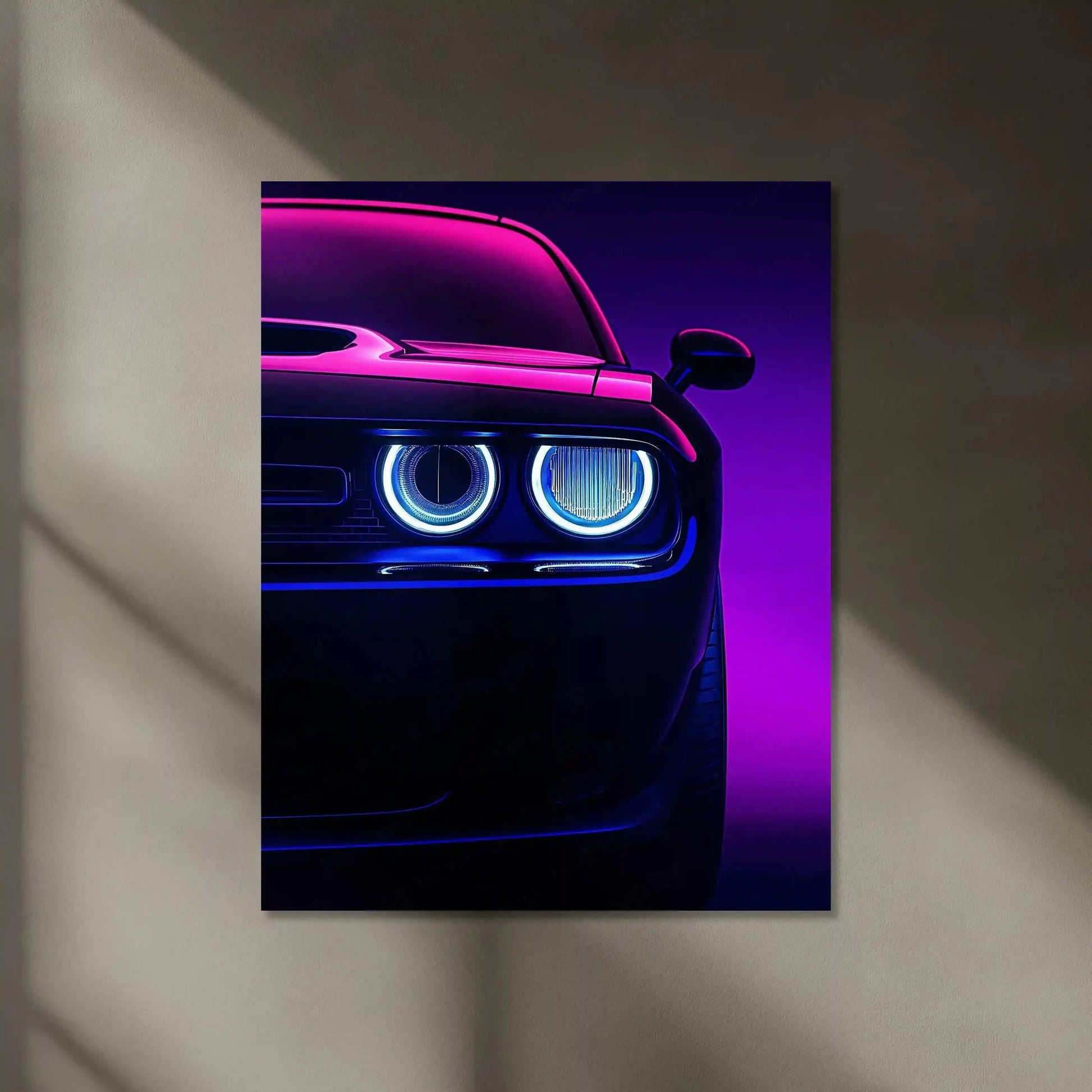 Dodge Challenger SRT Neon LED Metal Frame â Bold Automotive Wall Art 5 - TURTLEWINGS