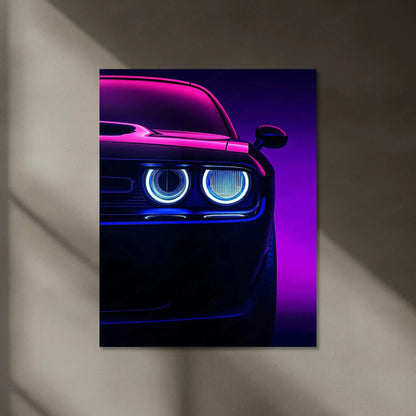 Dodge Challenger SRT Neon LED Metal Frame â Bold Automotive Wall Art 5 - TURTLEWINGS