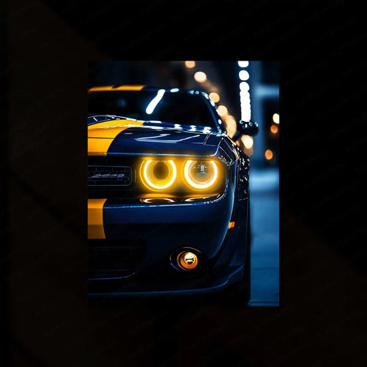 Dodge Challenger SRT Neon LED Metal Frame â Bold Automotive Wall Art 4 - TURTLEWINGS