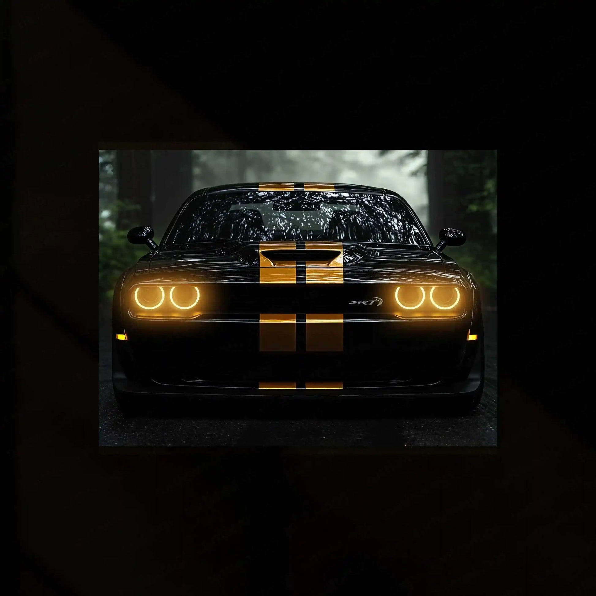 Dodge Challenger SRT Neon LED Metal Frame â Bold Automotive Wall Art 2 - TURTLEWINGS