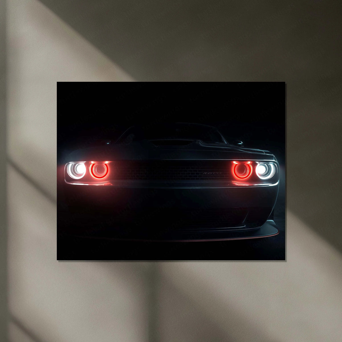 Dodge Challenger – The Hellfire Gaze | Neon Metal Frame - TURTLEWINGS