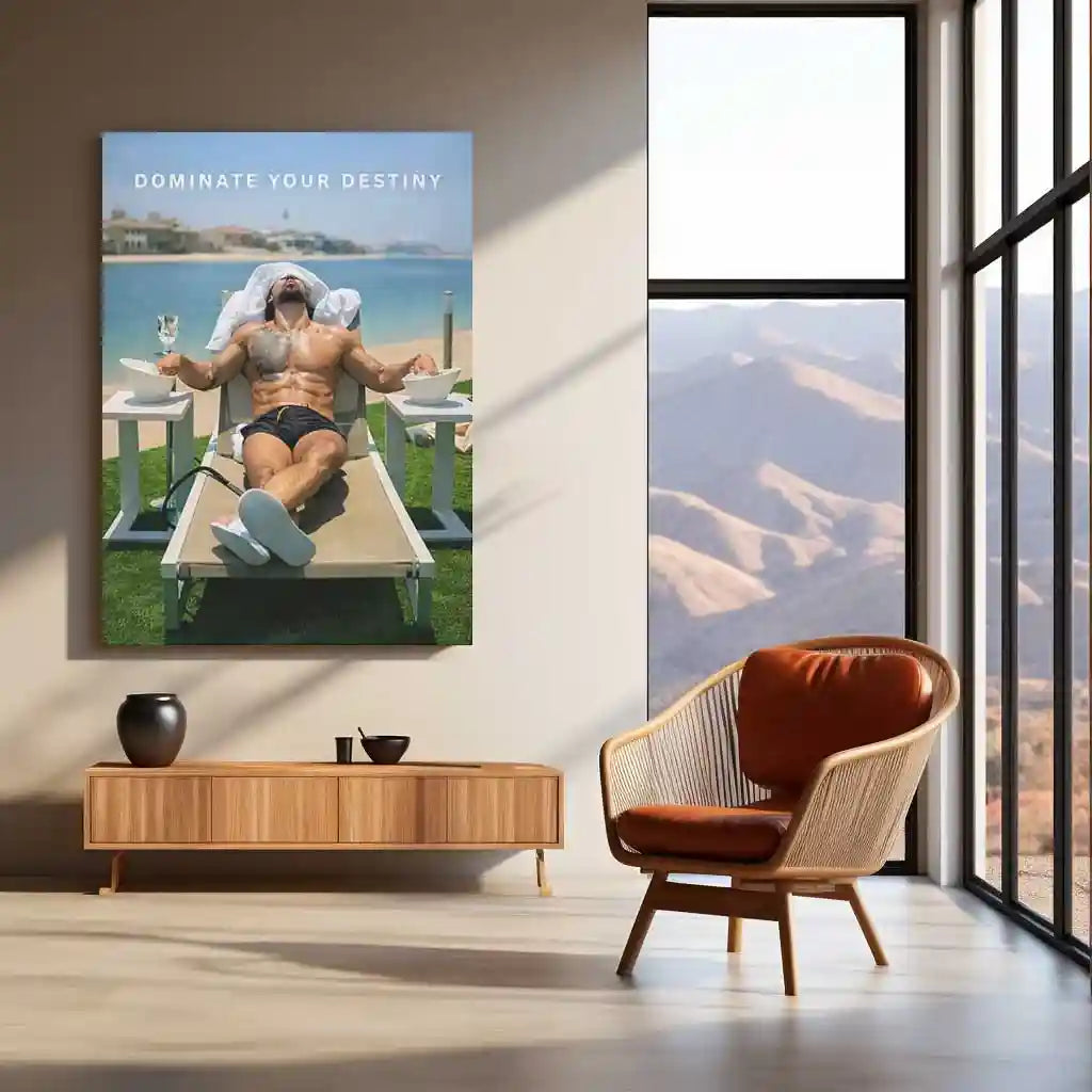 Quote Metal Poster | Dominate Your Destiny | Power, Discipline & Elite Lifestyle Metal Frame - TURTLEWINGS 
