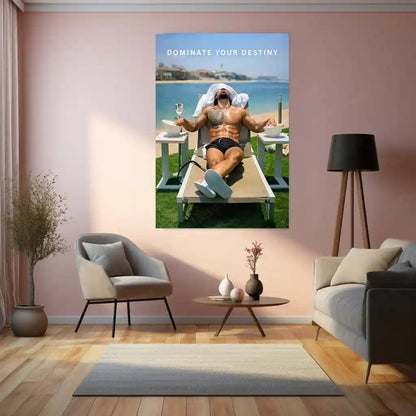 Quote Metal Poster | Dominate Your Destiny | Power, Discipline & Elite Lifestyle Metal Frame - TURTLEWINGS 