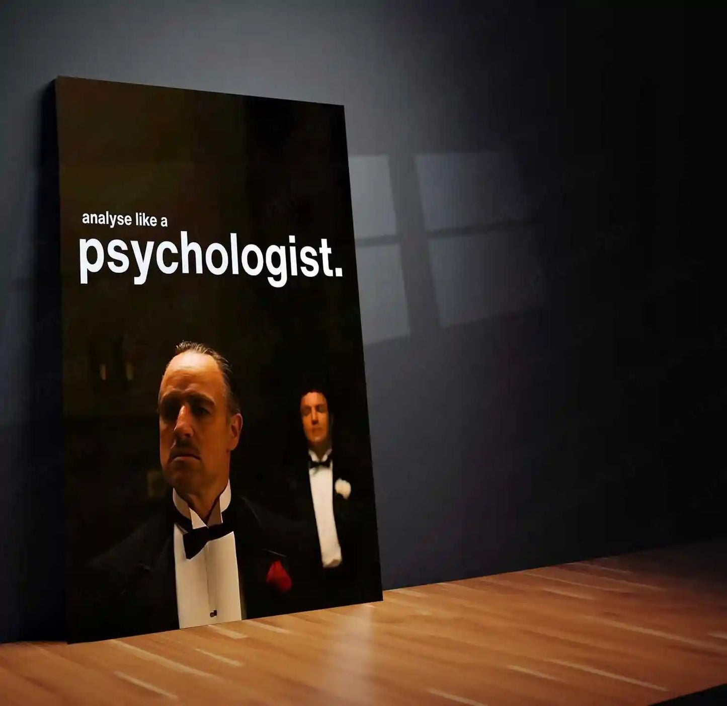 Quote Metal Poster | Don Vito Corleone | “Analyse Like a Psychologist.” | Mafia Mindset Metal Poster - TURTLEWINGS