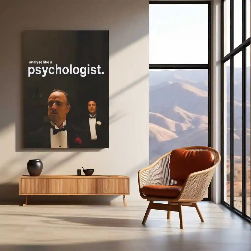 Quote Metal Poster | Don Vito Corleone | “Analyse Like a Psychologist.” | Mafia Mindset Metal Poster - TURTLEWINGS