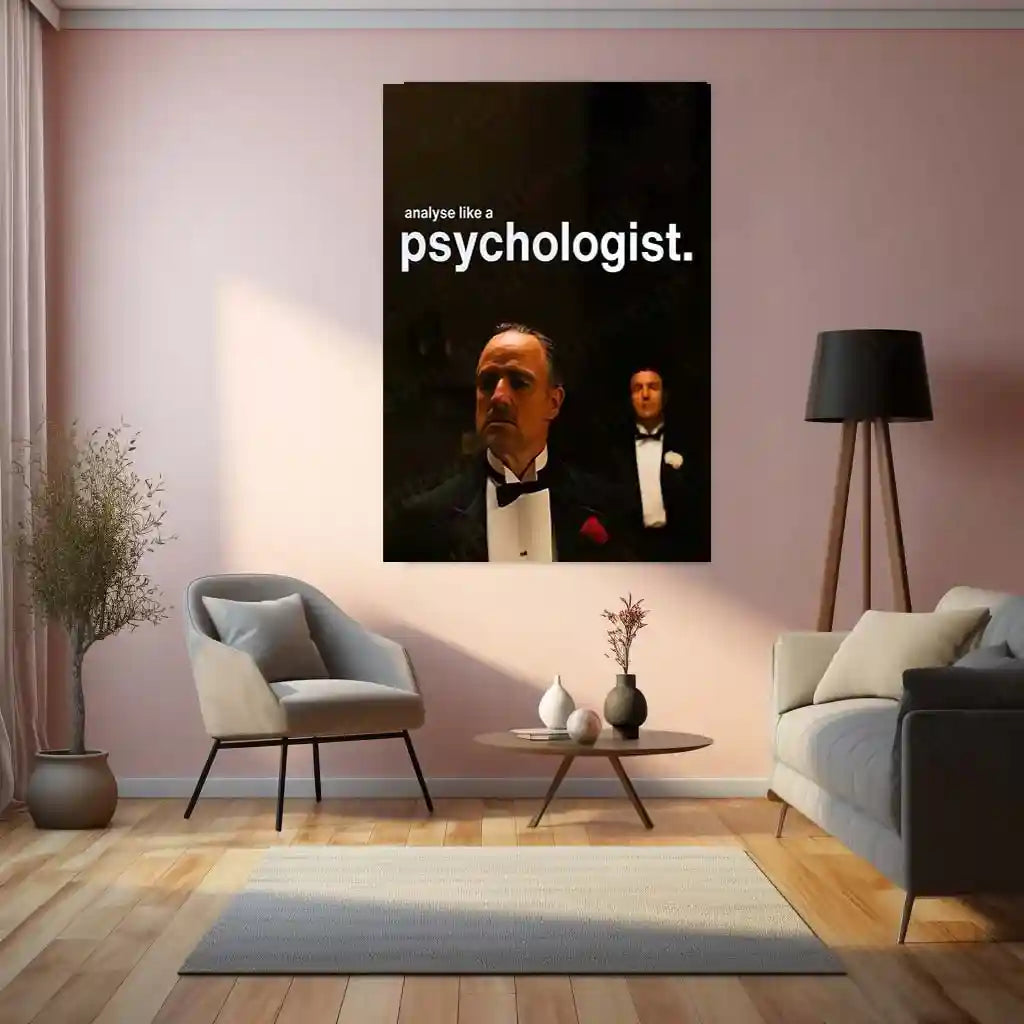 Quote Metal Poster | Don Vito Corleone | “Analyse Like a Psychologist.” | Mafia Mindset Metal Poster - TURTLEWINGS