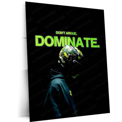 Quote Metal Poster | Lando Norris – Don’t Argue, Dominate Metal Frame Silent Confidence & Modern F1 Winner Mindset Wall Art | Focus Over Noise Racing Quote Metal Poster - TURTLEWINGS 