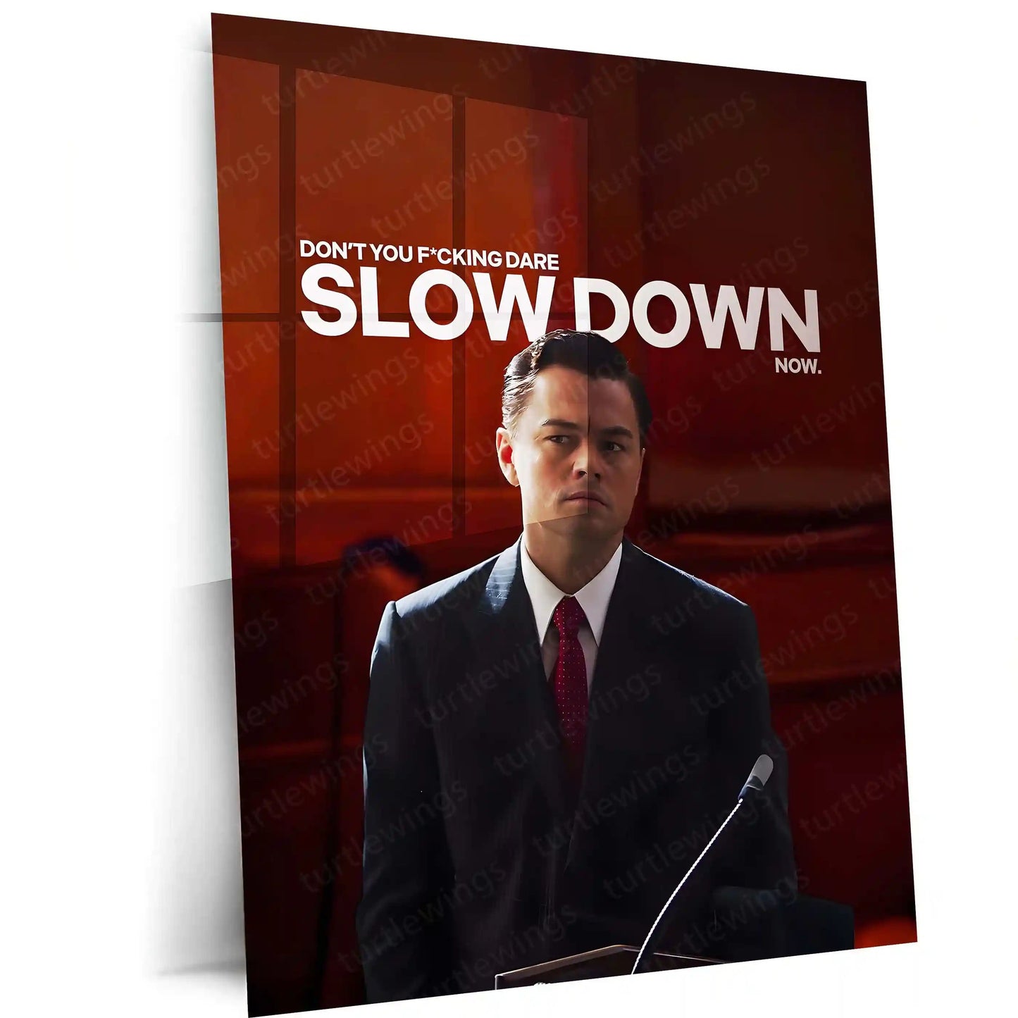 Quote Metal Poster | Jordan Belfort – Don’t You Dare Slow Down Metal Frame Relentless Momentum & High-Intensity Hustle Wall Art | Unstoppable Drive Quote Metal Poster - TURTLEWINGS