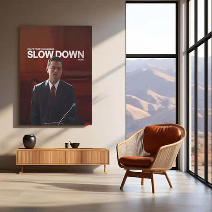 Quote Metal Poster | Jordan Belfort – Don’t You Dare Slow Down Metal Frame Relentless Momentum & High-Intensity Hustle Wall Art | Unstoppable Drive Quote Metal Poster - TURTLEWINGS
