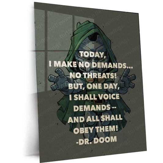 Doctor Doom Quote Metal Poster – Marvel Villain Wall Art - TURTLEWINGS
