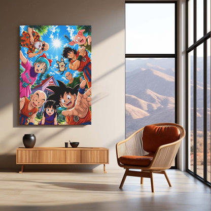 Dragon Ball Z Kame House Friends Metal Poster | Goku & Friends Anime Wall Art