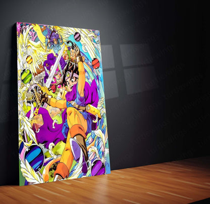 Game Metal Poster | Dragon Quest – Heroes of Light and Destiny | Epic Fantasy Metal Frame Poster