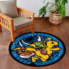 Dragonite & Tatsugiri Round Area Flat Rug | Pokémon Anime Circle Floor Mat | Anti-Slip 3 mm Absorbent Flat Rug for Bedroom, Gaming Room & Pokémon Decor