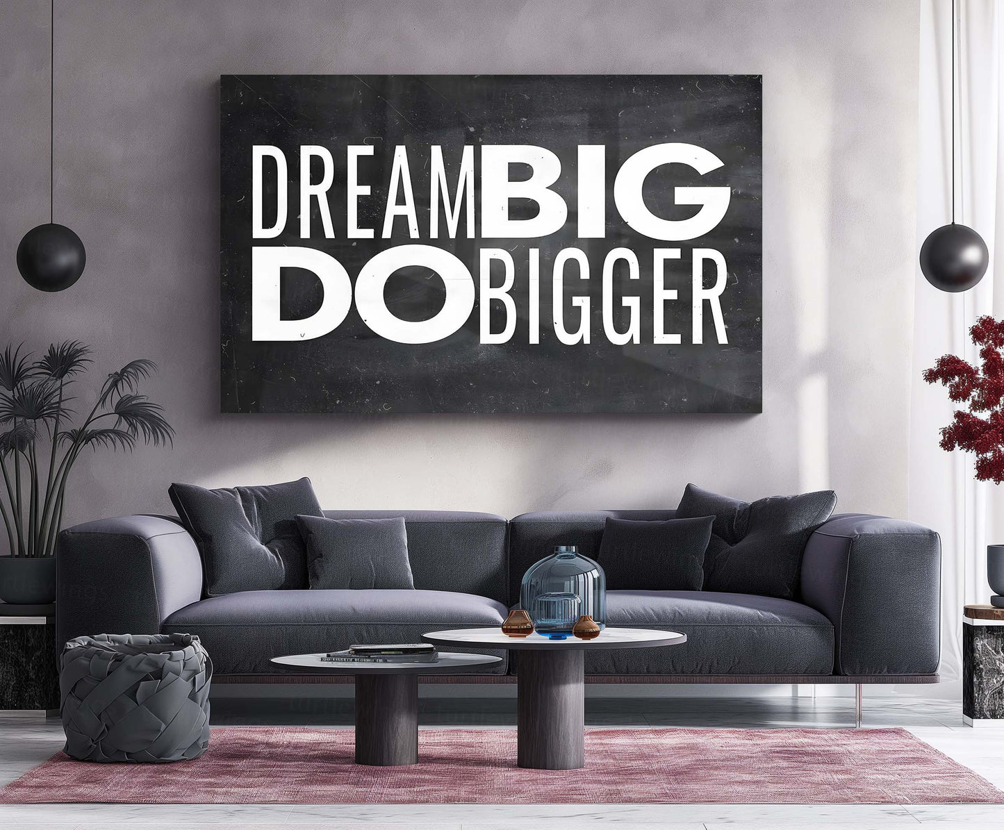 Quote Metal Poster | Dream Big Do Bigger Metal Poster | Motivational Quote Wall Art