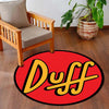 Duff Beer Round Area Flat Rug | Simpsons Inspired Circle Floor Mat | Anti-Slip 3 mm Absorbent Flat Rug for Bedroom, Bar, Gaming Room & Man Cave Decor