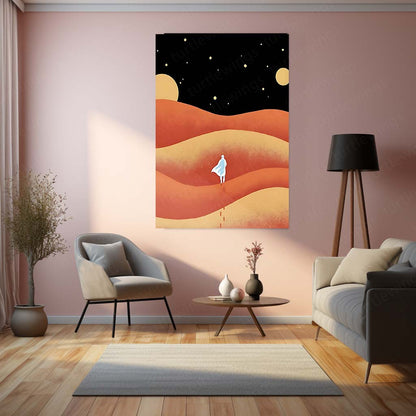 Dune Metal Frame | Minimal Sci-Fi Desert Art | Premium Metal Poster