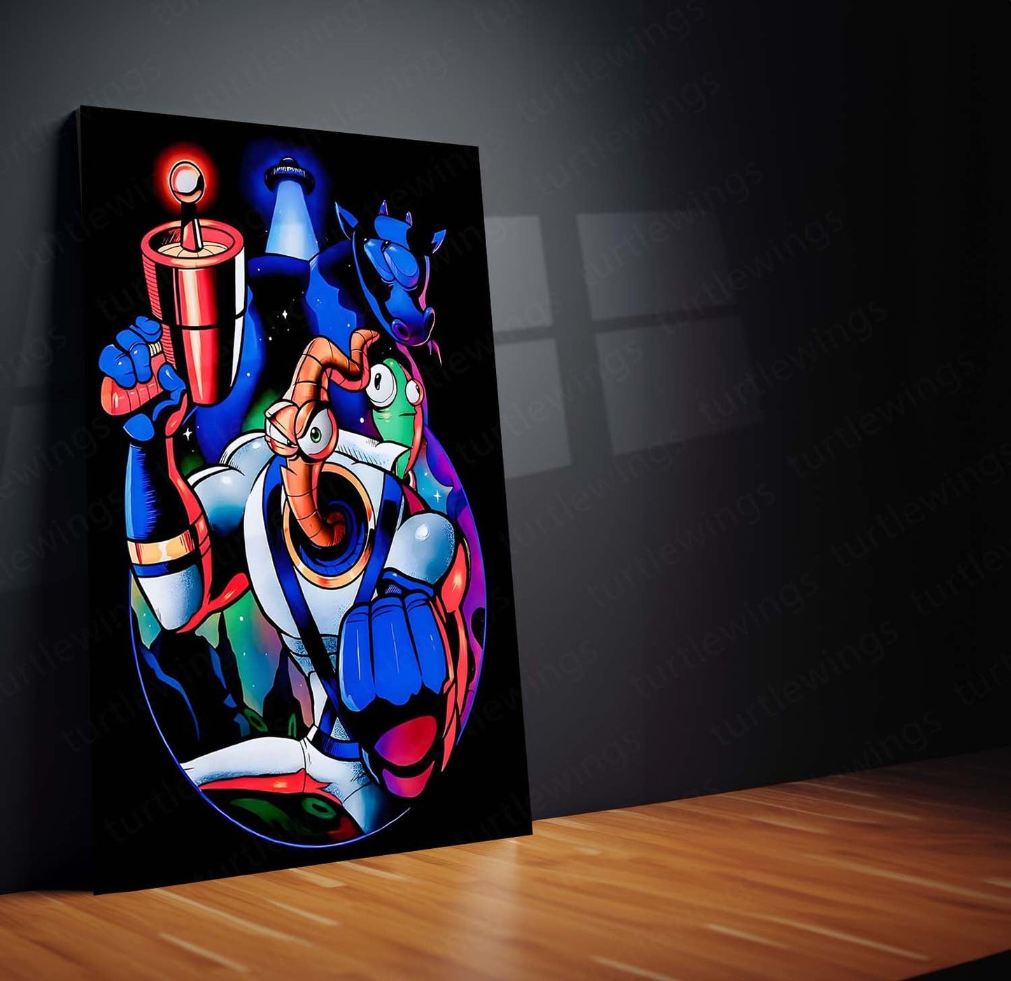 Game Metal Poster | Earthworm Jim – Galactic Hero of Chaos | Retro Gaming Metal Frame Poster