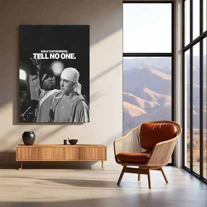 Quote Metal Poster | Eminem & 50 Cent | “Build That Business. Tell No One.” | Hustle Mindset Metal Poster - TURTLEWINGS