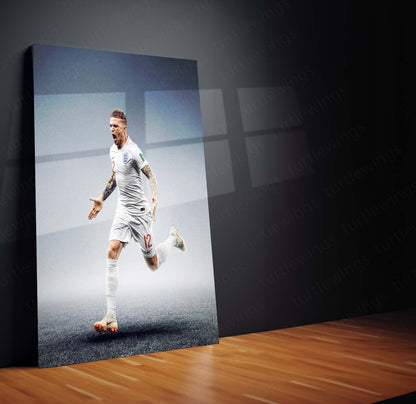 England #12 – Tattooed Arms & Celebration Pose Metal Frame | Three Lions Wall Art - TURTLEWINGS