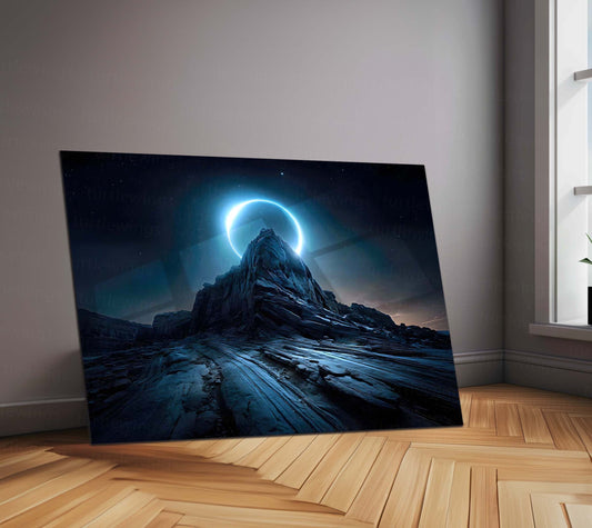 Enigmatic Lunar Eclipse Metal Poster | Celestial Nightscape Wall Art