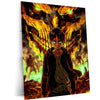 Anime Metal Poster | Attack on Titan Metal Poster | Eren Yeager & Attack Titan Inferno Wall Art | Epic Titan Anime Metal Frame