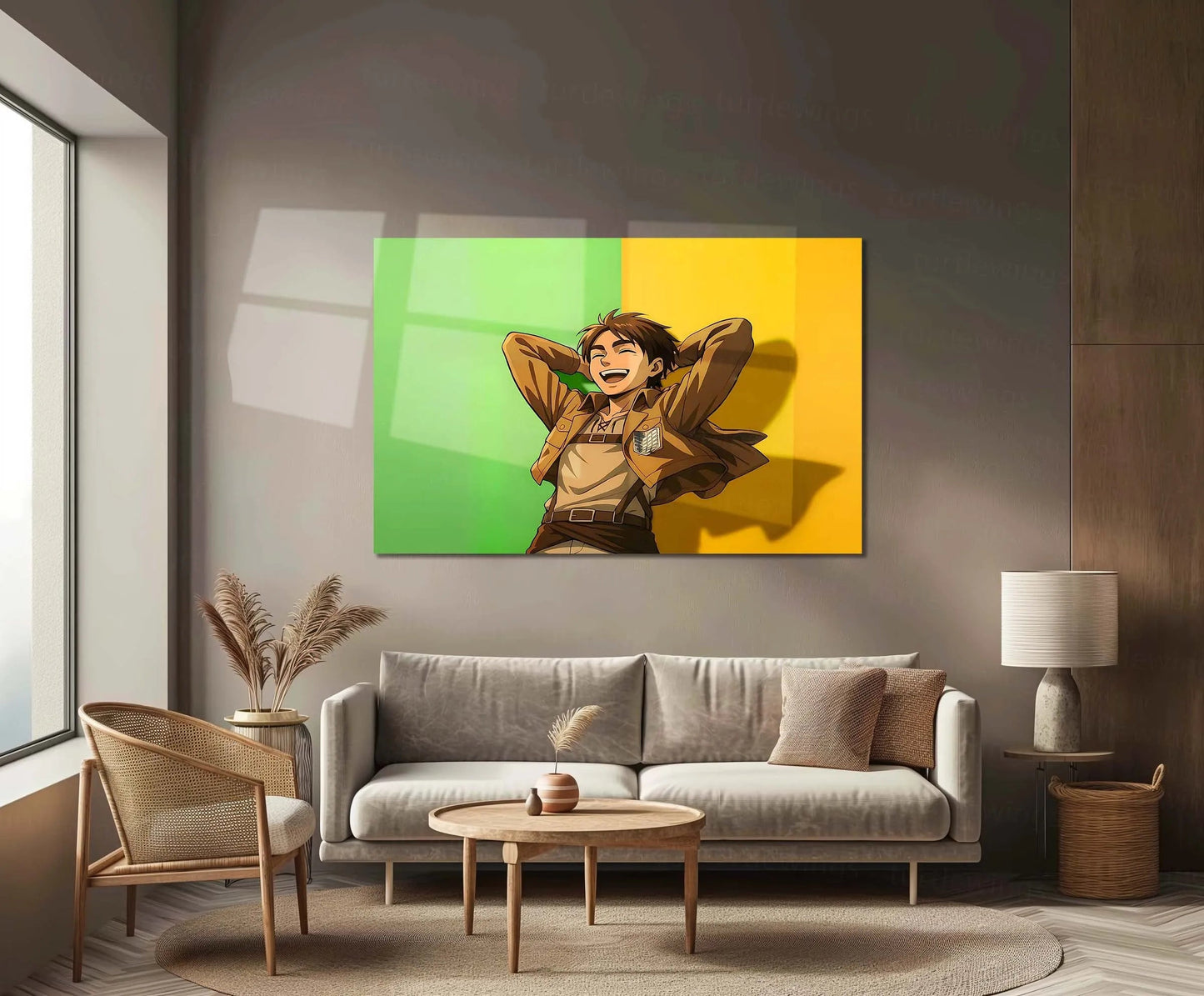 Anime Metal Frame | Eren Yeager | Freedom Within Metal Frame Willpower, Rebellion & Unbreakable Spirit Wall Art - TURTLEWINGS 