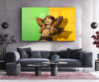 Anime Metal Frame | Eren Yeager | Freedom Within Metal Frame Willpower, Rebellion & Unbreakable Spirit Wall Art - TURTLEWINGS 
