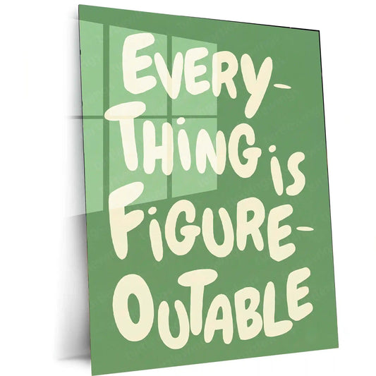 Quote Metal Poster | Everything Is Figureoutable | Growth Mindset Motivation Metal Frame - TURTLEWINGS