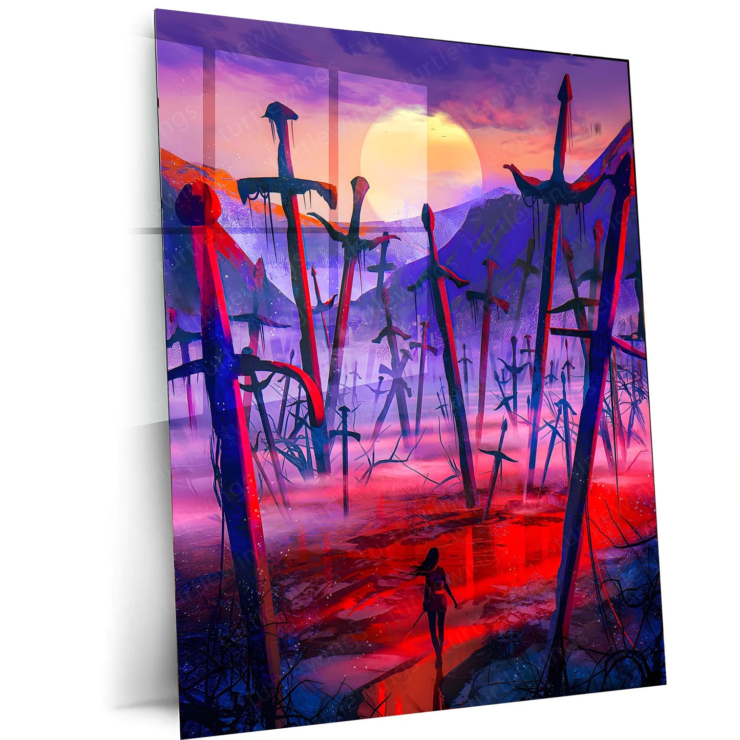 Movies & Series Metal Poster | Expedition 33 – Valley of Fallen Swords | Surreal Fantasy Metal Frame Poster