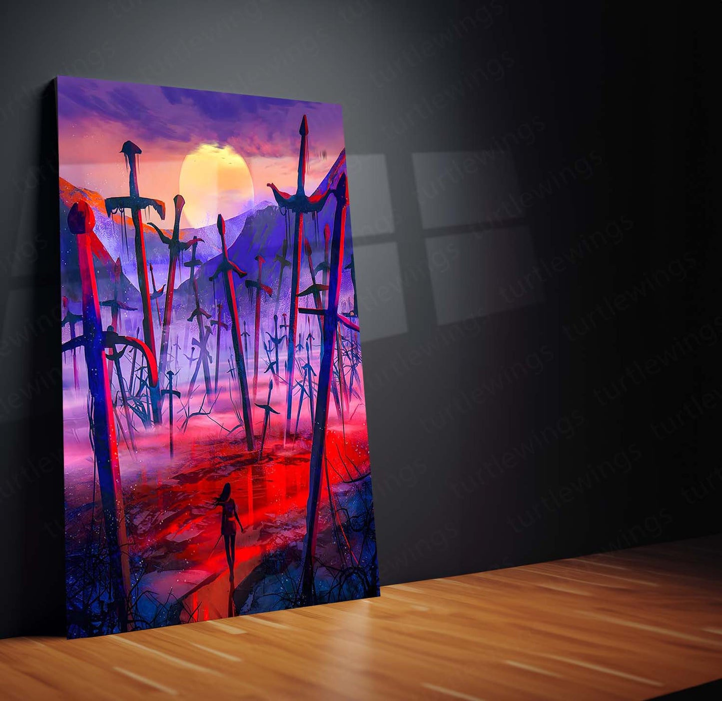 Movies & Series Metal Poster | Expedition 33 – Valley of Fallen Swords | Surreal Fantasy Metal Frame Poster