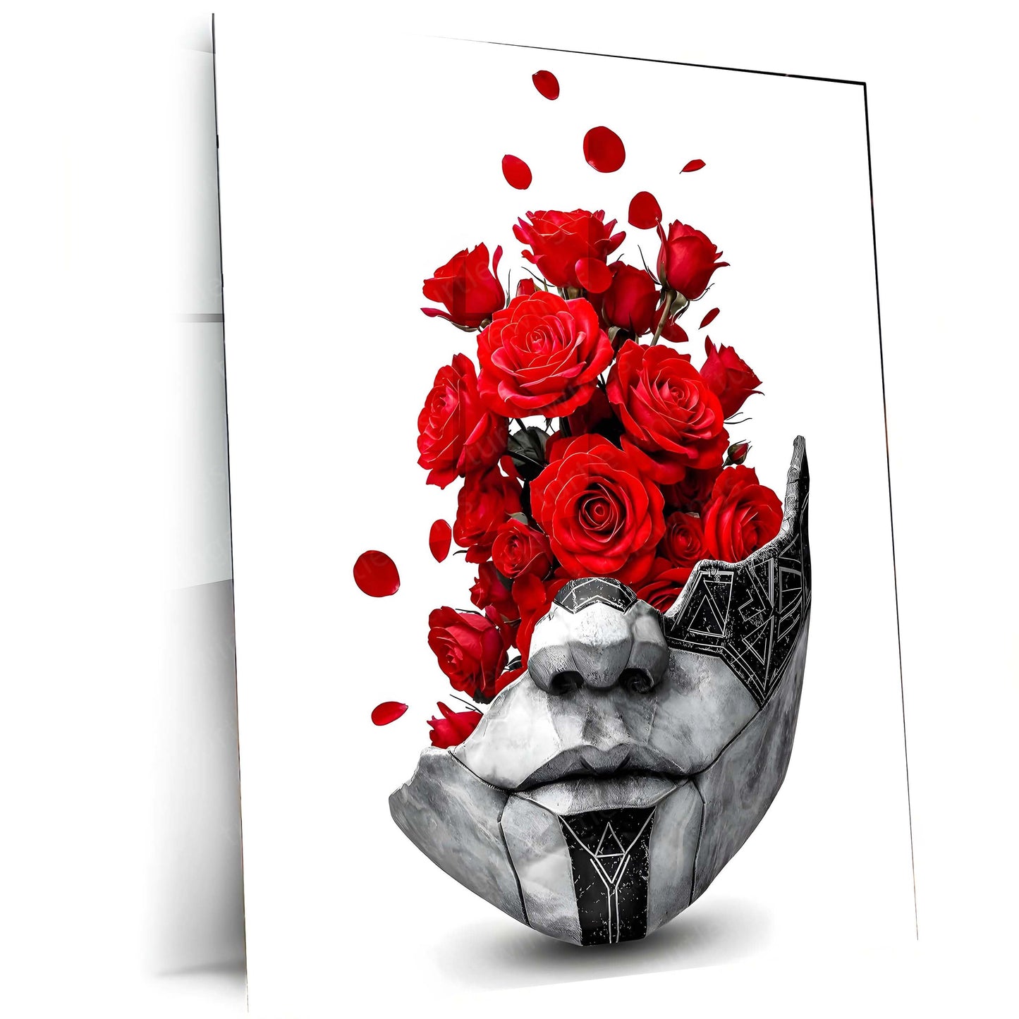 Movies & Series Metal Poster | Expedition 33 – The Mask of Thorns | Surreal Rose Sculpture Metal Frame Poster