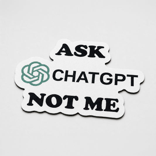 Ask ChatGPT Not Me Flat Rug | Funny AI Meme Die-Cut Floor Decor | Programmer & Tech Enthusiast Desk Flat Rug