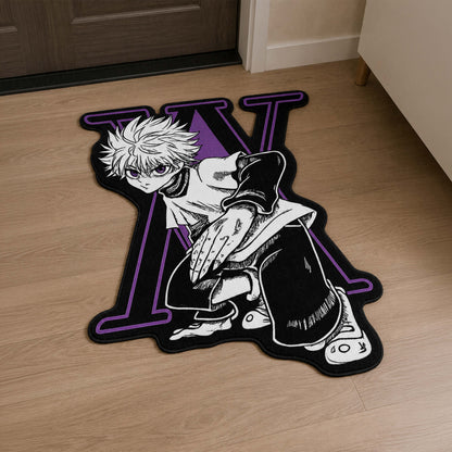 Killua Zoldyck Hunter × Hunter Cut-out Flat Rug | Iconic Anime Character Flat Rug | Premium Anime Gaming Room Decor