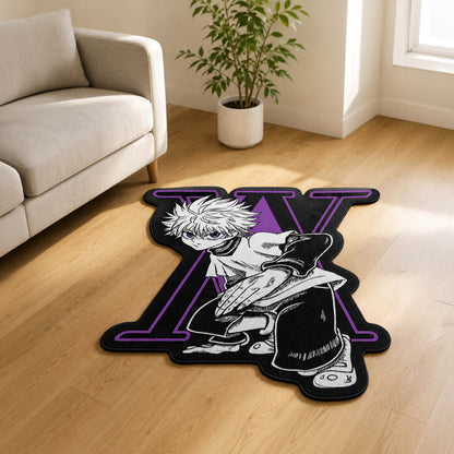 Killua Zoldyck Hunter × Hunter Cut-out Flat Rug | Iconic Anime Character Flat Rug | Premium Anime Gaming Room Decor