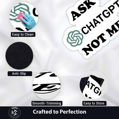Ask ChatGPT Not Me Flat Rug | Funny AI Meme Die-Cut Floor Decor | Programmer & Tech Enthusiast Desk Flat Rug