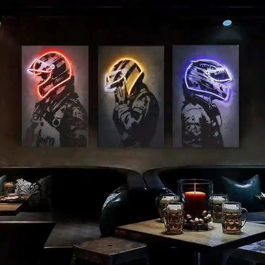 Set of 3 F1 Racing Cars Driver Neon LED Metal Frames â For the Ultimate Motorsport Enthusiast - TURTLEWINGS